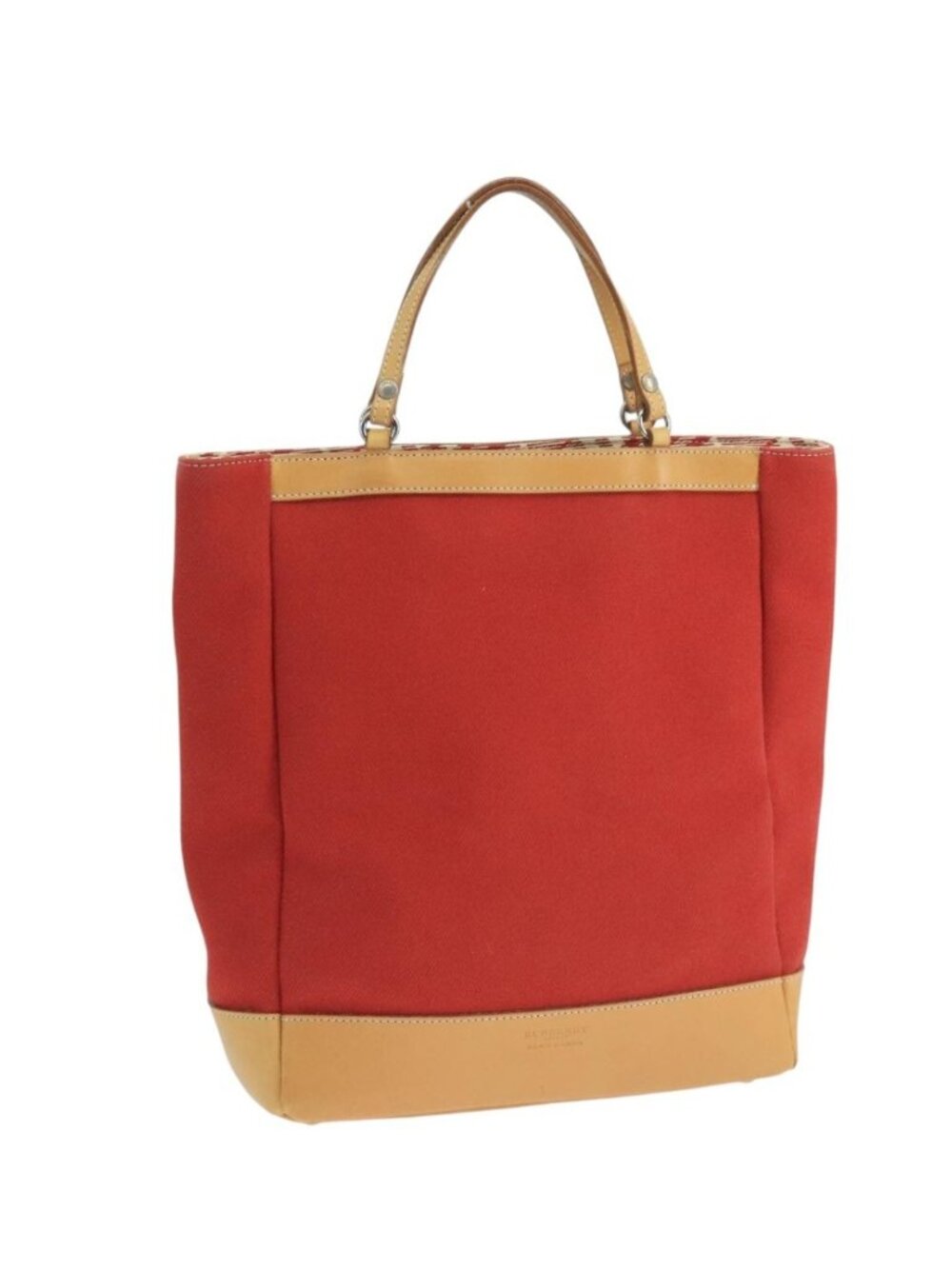 BURBERRY Blue Label Tote Bag Canvas Red
